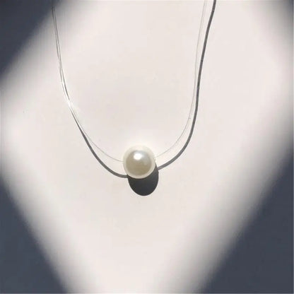 Fashion Shiny Crystal Necklace Zircon Pendant Transparent Fishing Line Invisible Ladies Necklace Jewelry Clavicle Chain Chock