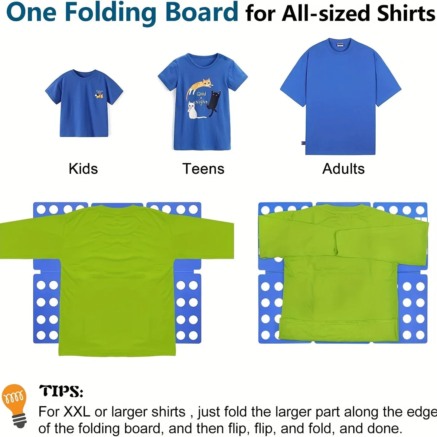 Plastic Folding Clothes Board Easy and Fast Kids Laundry Folder Folding Shirt Board Home Storage Tools for Quick Folding Clot