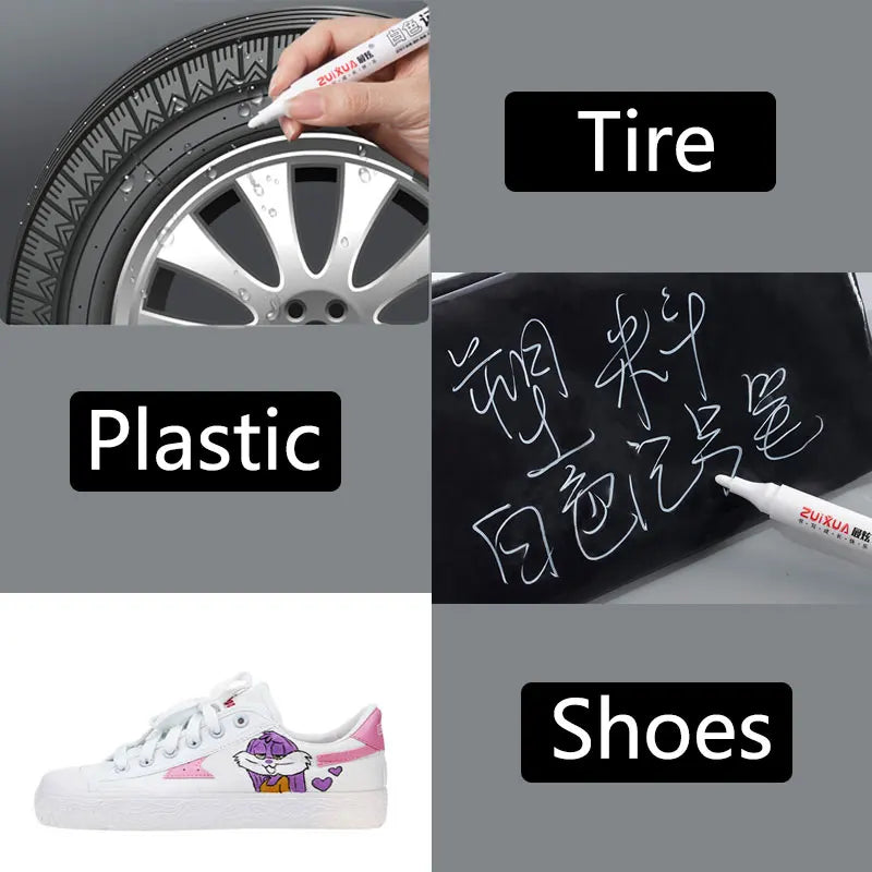 1/3/5 Pcs White Marker Pens 2.0mm Oily Waterproof White Gel Pen DIY Graffiti Sketching Markers Stationery Wrting School Suppl