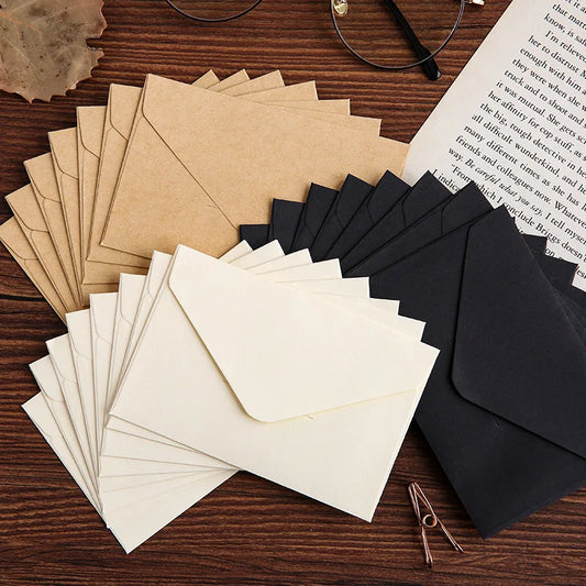 20/50/100PCS Classical Mini Paper Window Envelopes - Wedding Invitation, Gift Envelopes, Birthday Party Greeting Card Envelop