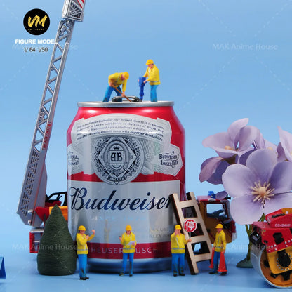 Diorama Figures 1/64 1/50 Construction Team Construction Workers Doll Set Figure Model Decoration Scene Car Toys