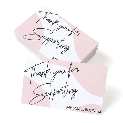 50Pcs Thank You Card Small Business Card Thank You Cards for your supporting Business Package Decoration,Wedding Party Suppli