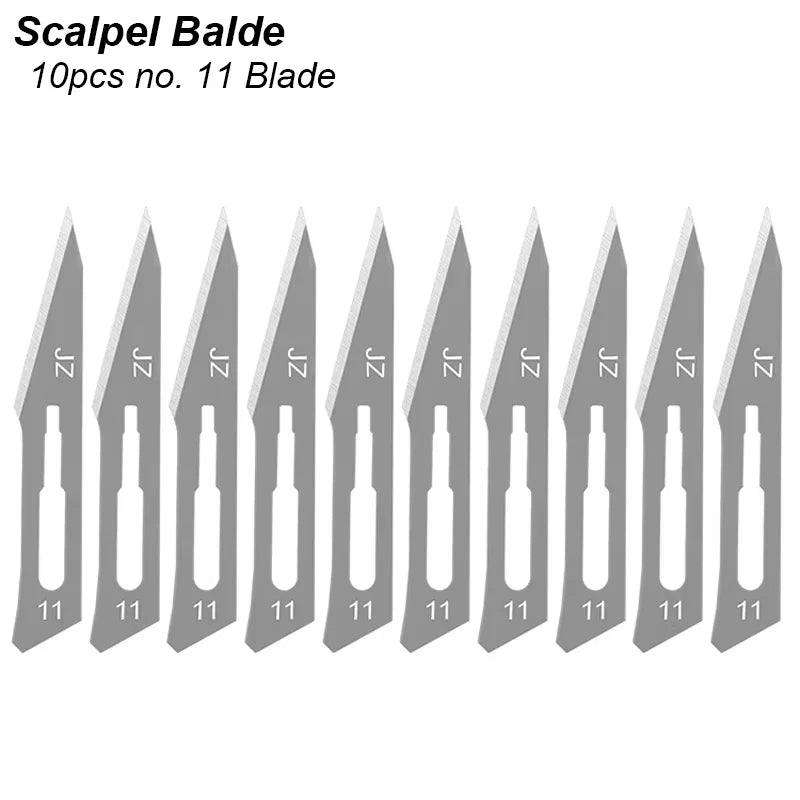 11 23 Scalpel Blade Set Metal Handle Stationery Steel Precision Craft Knife Cutter Wood Carve Stencil Box Open DIY Surgical T