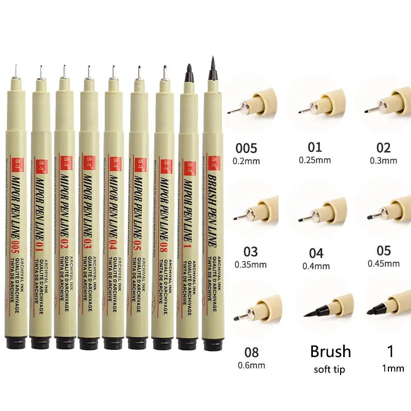 Manga Markers Needle Pen Art Hand-painted Hook Line Pen Sketch Pens Stationery Set Art Supplies School Supplies Art Sakura Pe