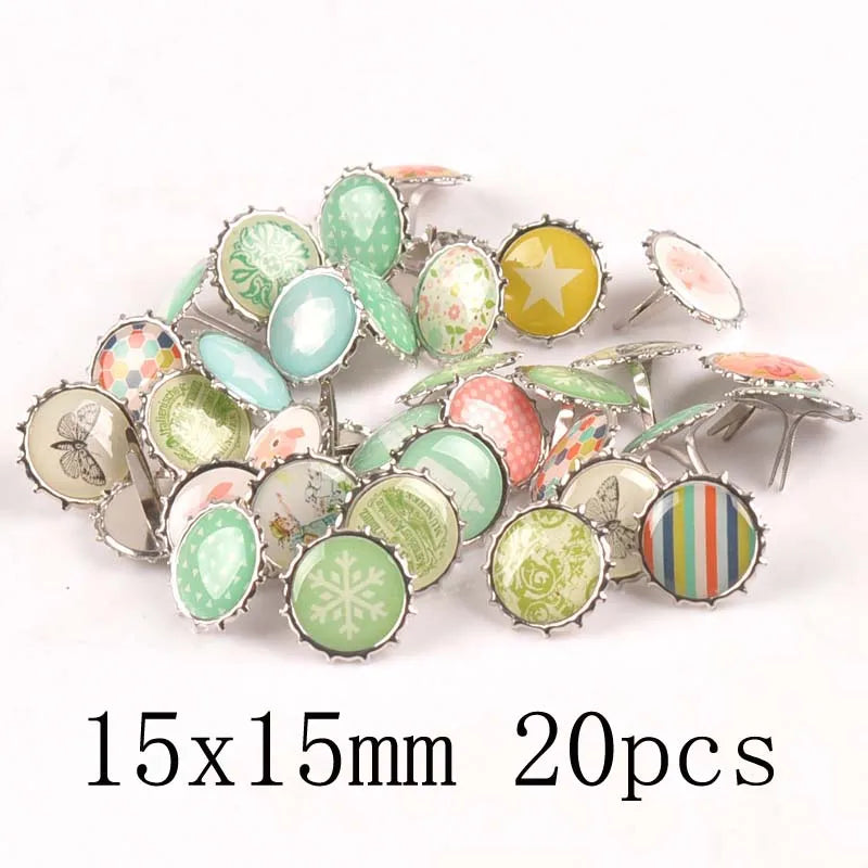 mix vintage Diy Brads Scrapbooking Embellishment Fastener Brad Metal Crafts Decoration CP2583