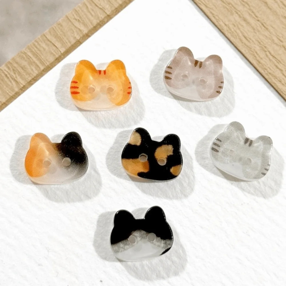 30pcs Tuxedo Cat 12mm Kitty Buttons Creative Cute Calico Cat Buttons Fashionable Resin Ginger Cat Buttons Clothes Accessories