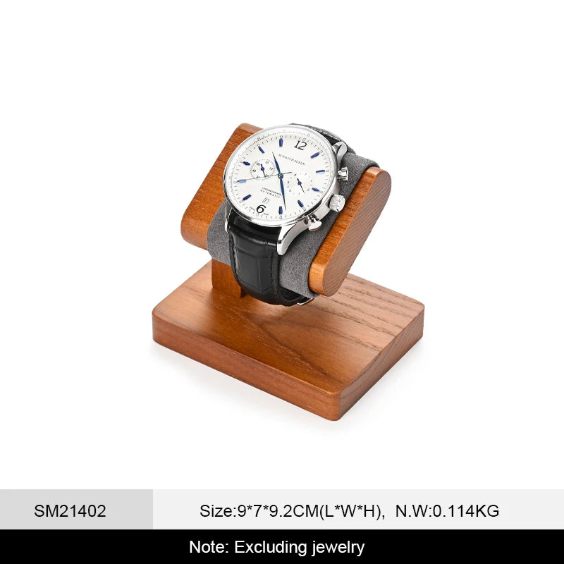 WoodTen Solid Wood Watches Display Stands Base Watch Necklace Bracelet Organizer Rack Bangle Scrunchie Headband Showcase Stan