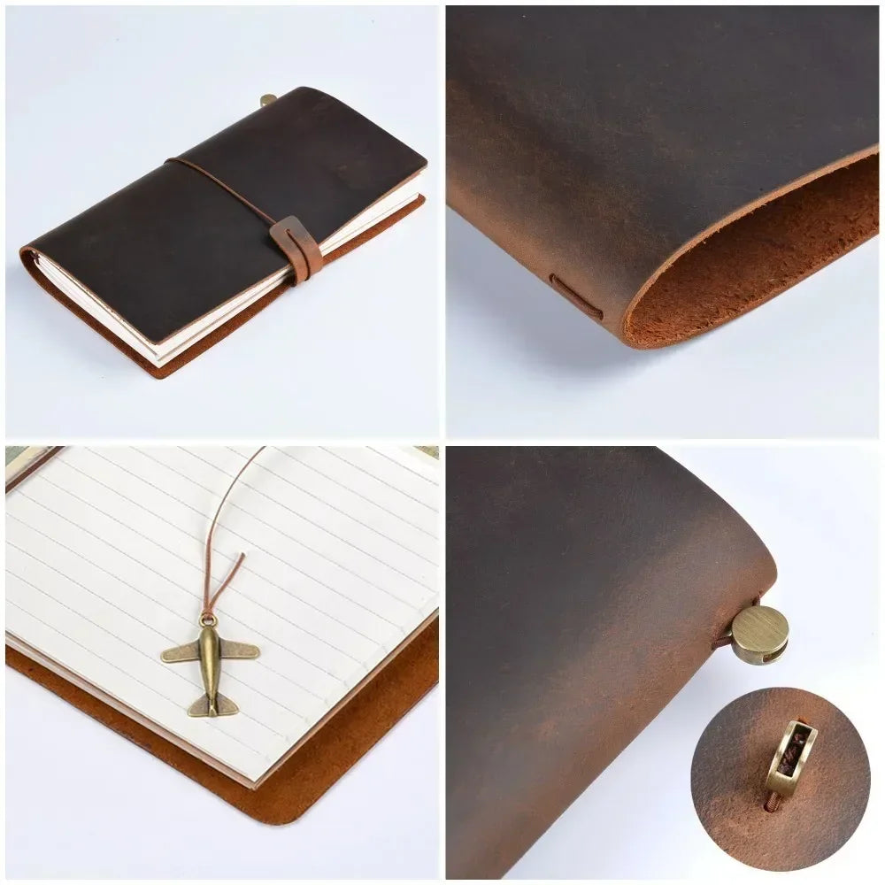 Moterm 100% Genuine Leather Notebook Handmade Vintage Cowhide Diary Journal Sketchbook Planner TN Travel Notebook Cover