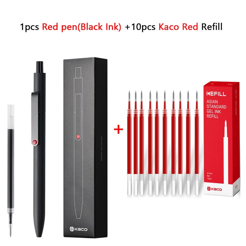 KACO 0.5mm MIDOT Gel Ink Pens, Quick-drying Press Smooth Writing Pen, High Volume for Taking Exams Grading Homework Doing Pap