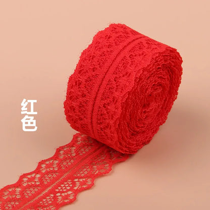 (10Meters/Roll) 3cm Non-Stretchy Lace Ribbon White Black Red Blue Purple Green Pink Yellow Orange DIY Crafts Flower Decoratio