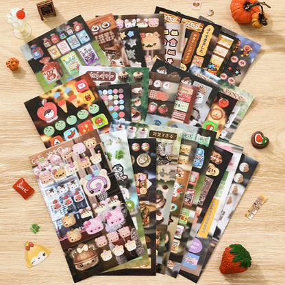 Mr. Paper 4-Style Hiroyori Journal Sticker Book - Japanese Minimalist Supplies, Daily Collage Decor, Creative Stationery Seri