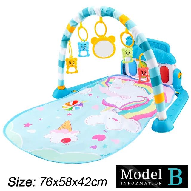 Baby Fitness Stand Music Play Gym Activity Toys Newborn Piano Crawling Blanket Pedal Game Pad Early Education 0-36 Months Gif