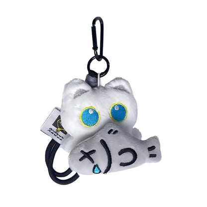 Cute Plush Black Cat Doll Toy Keychain Bag Pendant Charms Car Keyring Accessories For Women Couples Gift - A