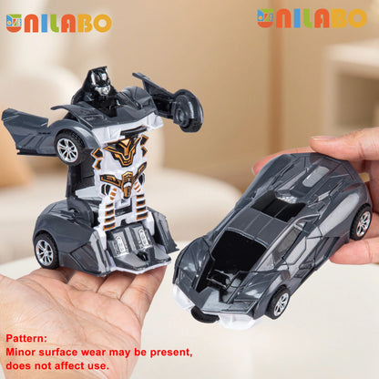 Transformable Robot Sports Car Toys, No Batteries, Educational Kids Gift, Colorful Model Vehicle for Play Learning - DARK GRA