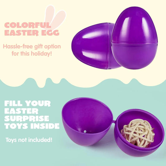 30pcs Easter Eggs Empty Plastic Eggs Fillable Colorful Bright Eggshell Bulks for Easter Hunt Filling Treats Party Favor