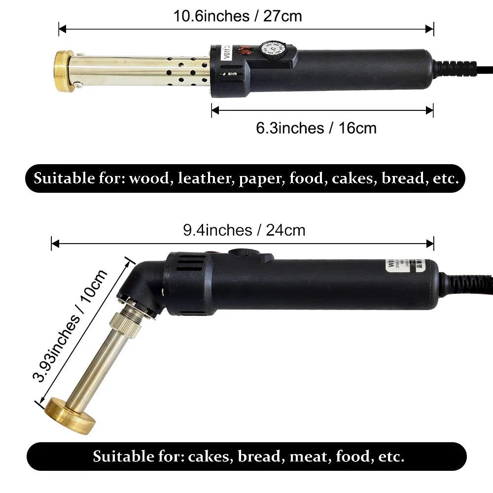 Custom Electric Branding Iron Temperature-Controlle Stamping Heater Wood Handcraft Leather Cake Food Adjustable Temperature I