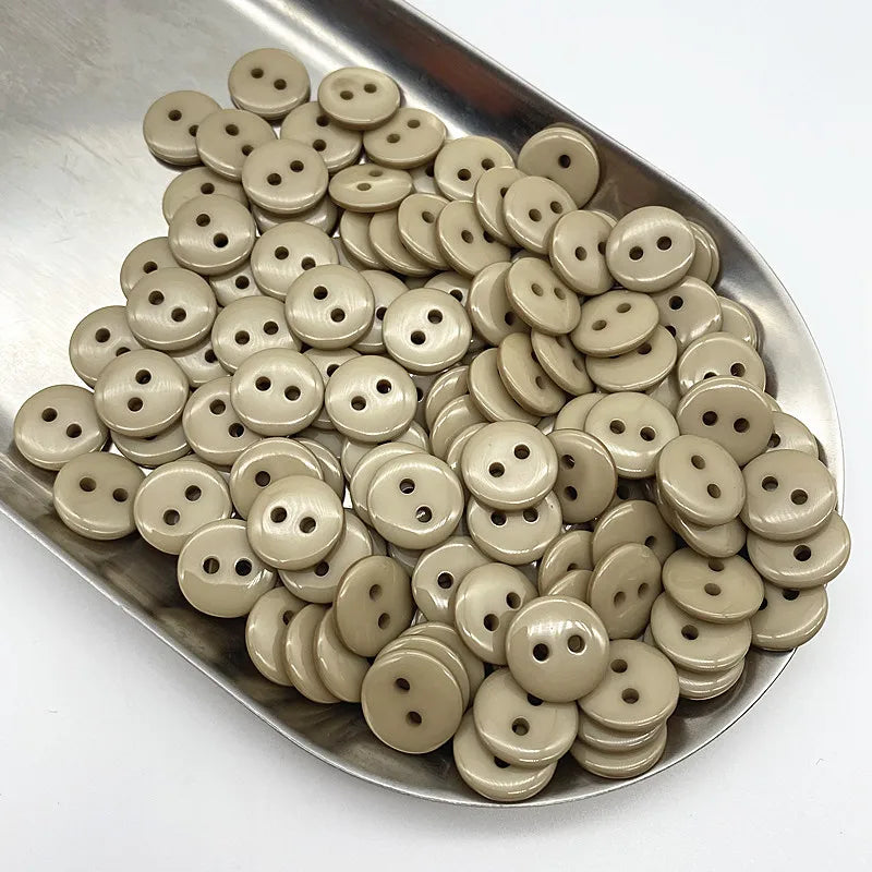 50pcs 11.5mm Colours Double Eye Bread Button Round Resin Sewing Buttons Diy Scrapbooking Multicolour - 12