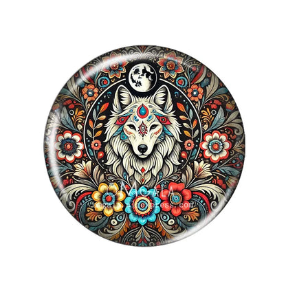 Folk Art Animals with Flower 10pcs Mixed 12mm/14mm/18mm/20mm/25mm/30mm Round photo glass cabochon demo flat back Making findi