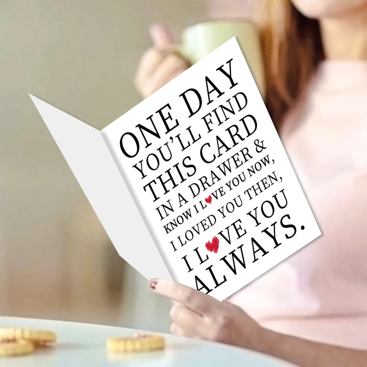 Heartfelt Love Anniversary Card, I Love You Always Greeting Card for Him Her Mom Wife Lover, Perfect for Valentine's Day,Wedd