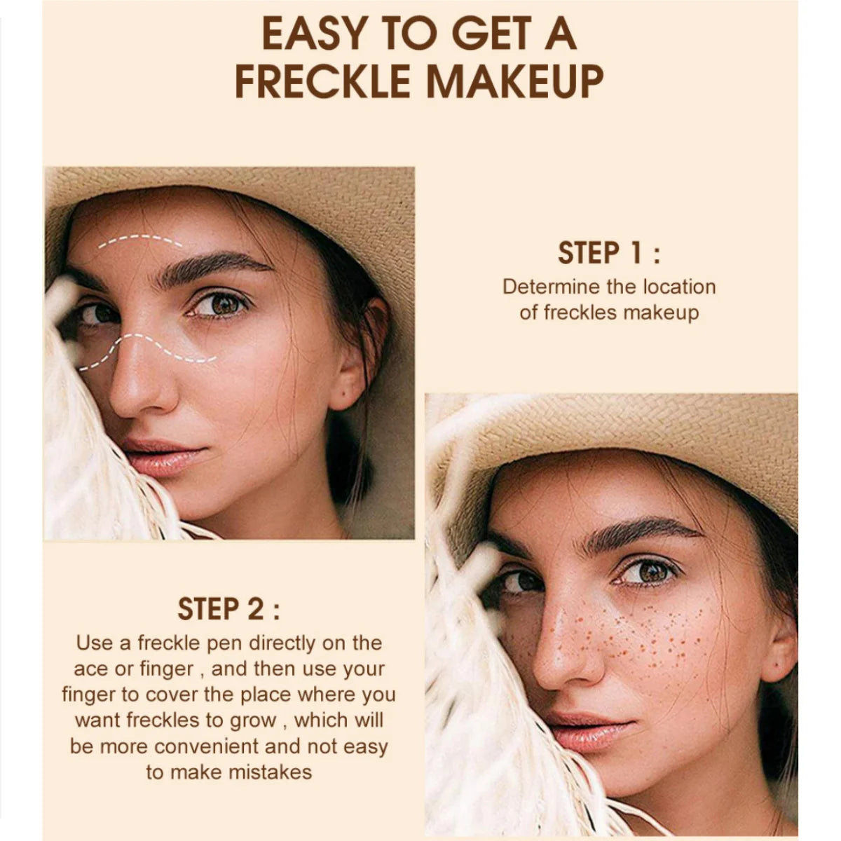 HANDAIYAN Natural Fake Freckle Pen Quick-Drying Waterproof Spot Pencil Makeup Tool for Facial Lifelike Fake Freckles Cosmetic