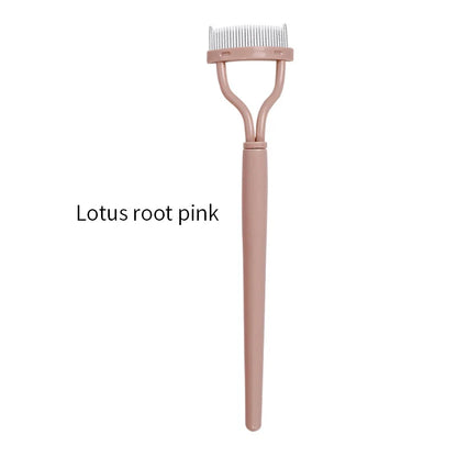 Eyelash Separator Metal Teeth Straight Eyelash Curler Beauty Makeup Stainless Eyelash Brush Comb Mascara Curl Makeup Tool - B
