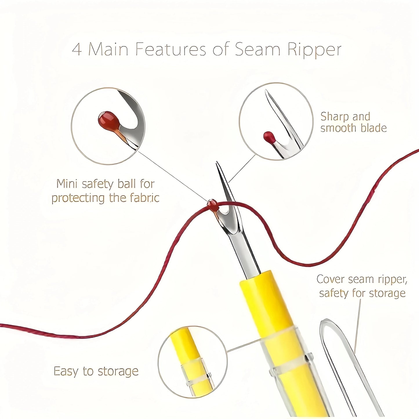 5PCS Seam Rippers for Sewing Tool Handy Stitch Ripper Hem Ripper Sewing Stitches Sewing Tools for Opening Removing Seams Hems
