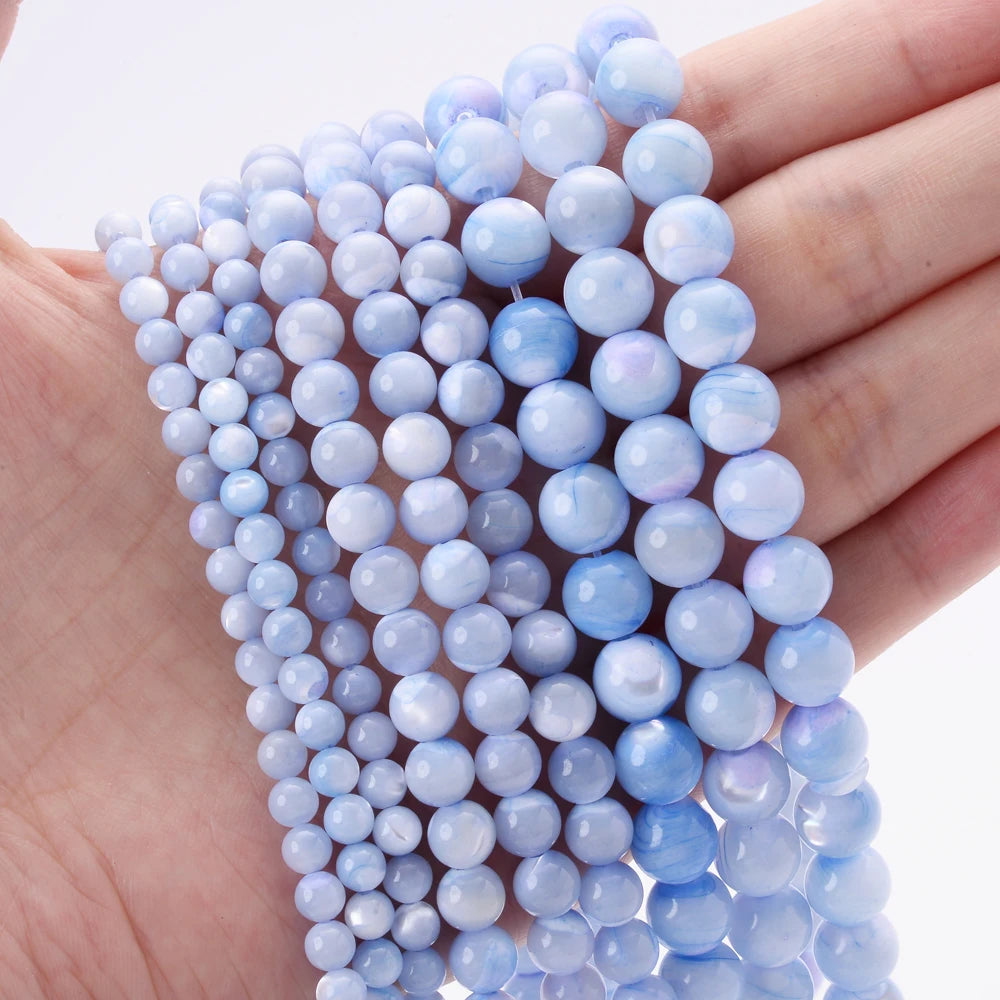 Natural Freshwater Shell Pearls Beads Round Loose Spacer Beads for Jewelry Making DIY Bracelet Necklace Accessories 4 6 8 10m
