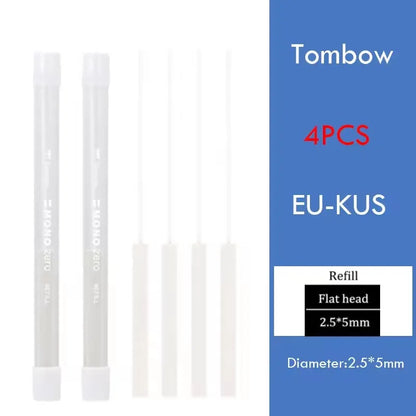 Tombow MONO Zero Eraser Flat / Super Fine Rubber Tip Pen Type Professional High Precision Pencil Eraser For Manga Highlight -