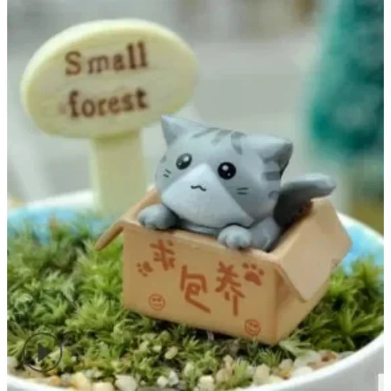 Kawaii Mini Cat Ornament Garden Kitten Statue Gift for Children Baby Room Decoration Toy Figurines
