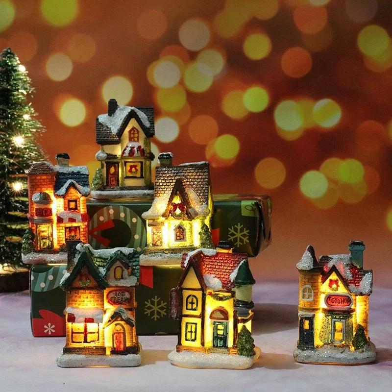 Christmas House Light Ornaments Xmas Gift New Year Navidad For Home Party wedding Decorations Bedroom With Battery Night Ligh