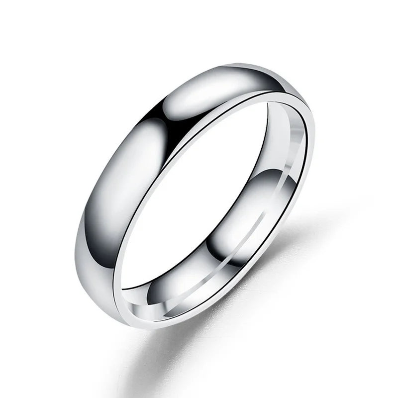 Simple 6mm Titanium Ring Women Men Prevent Allergy High Polished Wedding Rings Stainless Steel Couple Finger Jewelry Gifts - 