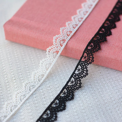 5 Yards High Quality Beautiful Black Lace Ribbon Tape 1.5cm Lace Trim DIY Embroidered For Sewing Decoration African Lace Fabr