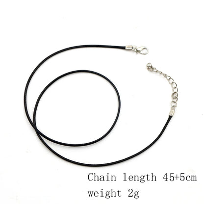 10/20/30Pcs 45cm Black Leather Braided Rope Necklaces with 5cm Extender Chain with Lobster Clasp String Cord DIY Jewelry Chai