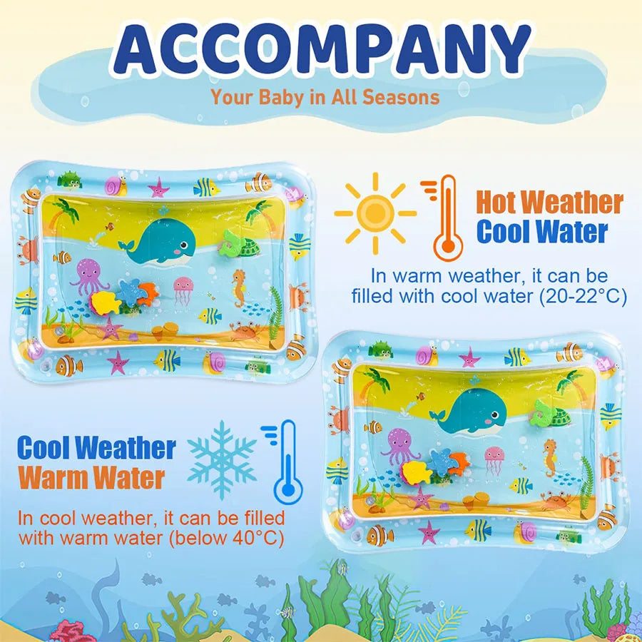 Baby Water Play Mat Inflatable Cushion PVC Infant Tummy Time Toddler Water Pad For Kids Early Education Developing Activity T