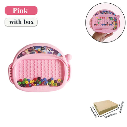 1 PCS Children's Magnetic Doodle Board with Pen & Beads Drawing Toy for 3-8 Years Kids Educational Boy Girl Montessori Gift -
