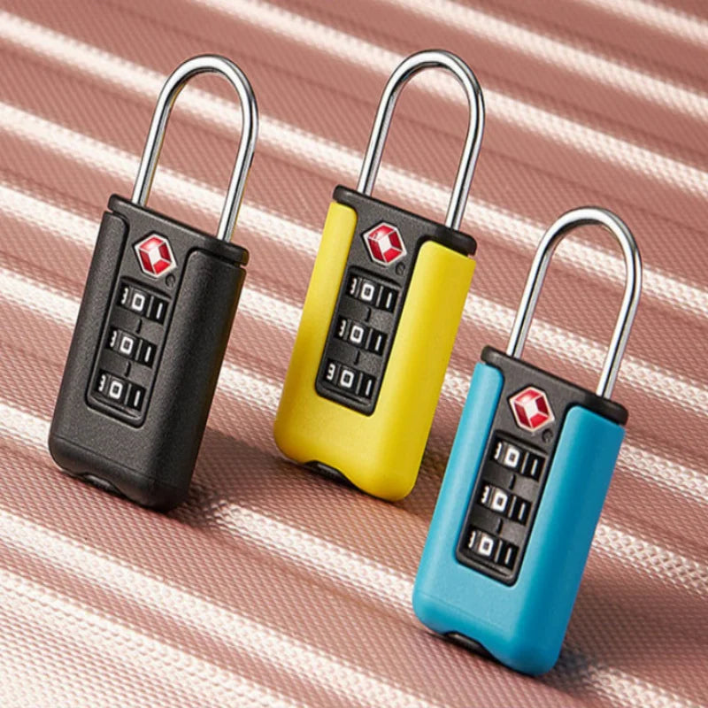 Approved Luggage Lock 3 Digit Combination Password Lock Travel Suitcase Security Padlock Black