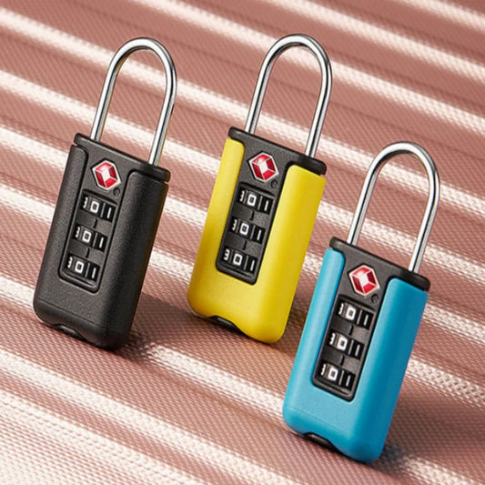 Approved Luggage Lock 3 Digit Combination Password Lock Travel Suitcase Security Padlock Black