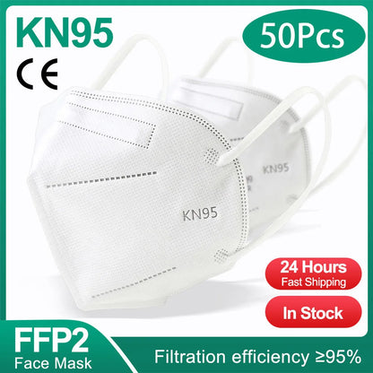 10-200Pcs FFP2 Masks kn95 Mascarillas KN95 Face Mask Filter 5Layers mascarillas quirurgicas homologadas Reusable Black FFP2 M