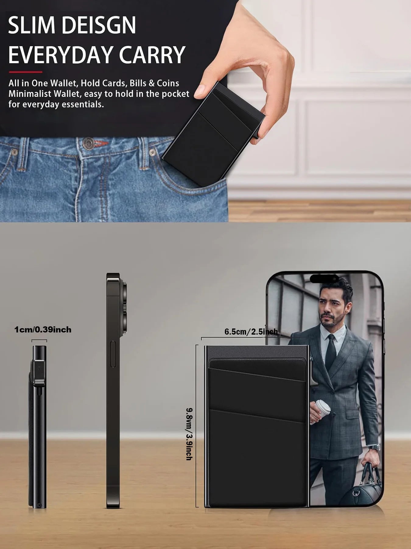 Anti-theft Cards Protectors Card Holder Minimalist Smart Wallet RFID Protection Aluminum Metal Box Cardholder Case Porte Cart