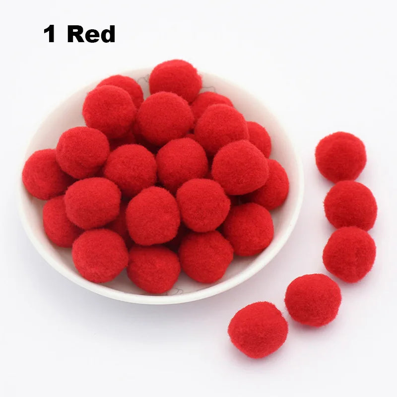 30-300Pcs Pom Poms Fluffy Soft Pompom Ball 8/10/15/20/25/30mm Handmade Sewing Craft DIY Kids Toy Christmas Weddinrg Decoratio