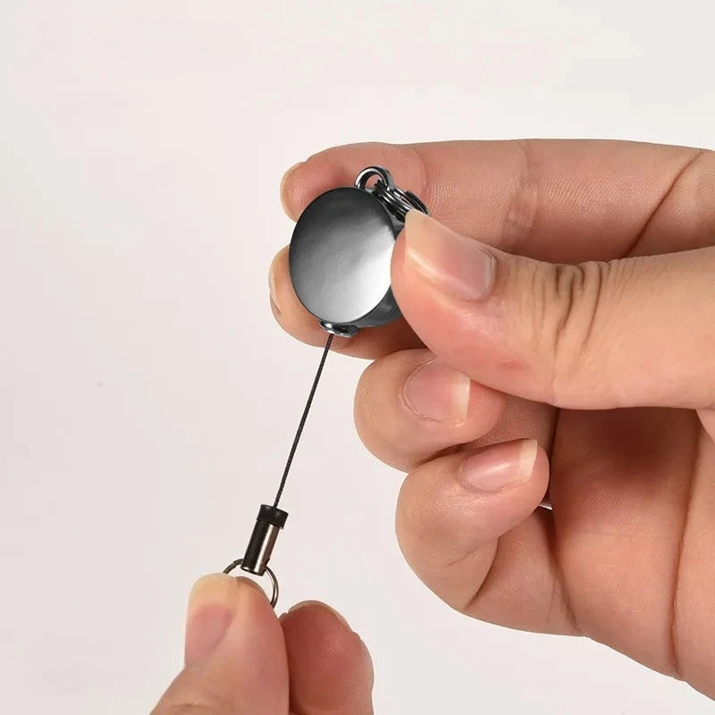 Retractable Key Chain Key Chain Pull Back Recoil Movement Key Ring Anti-lost ID Card Holder Anti-theft Chain Organizer