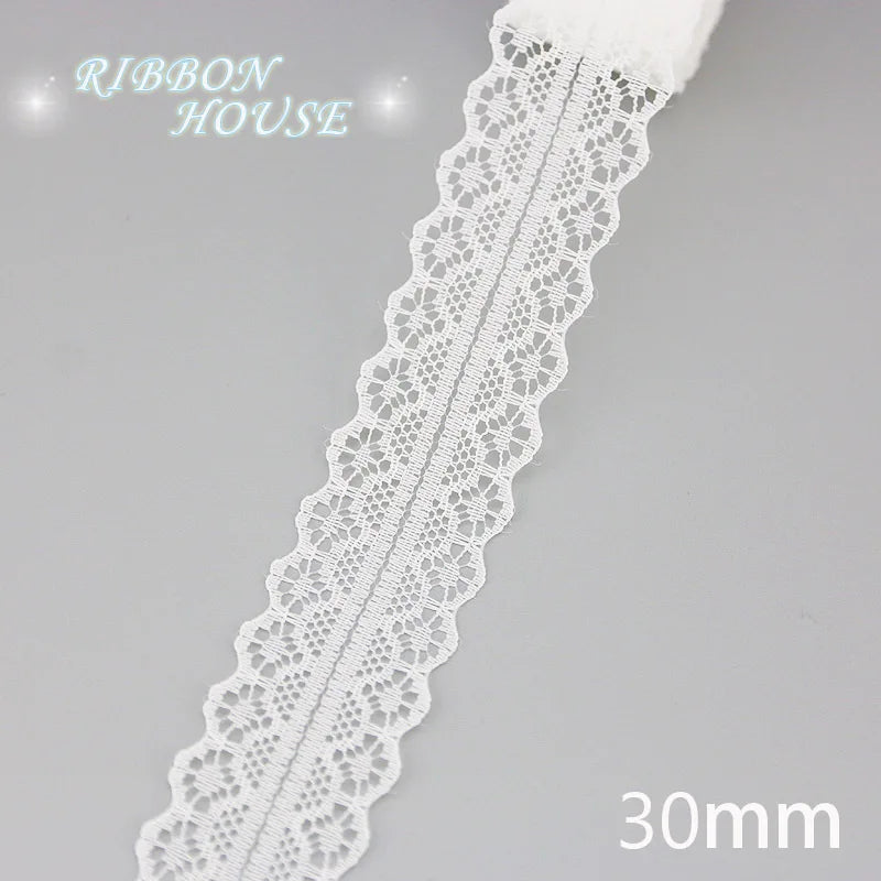 (5 yards/roll) white Lace fabric Webbing Decoration Lovely gift packing polyester Material - 4