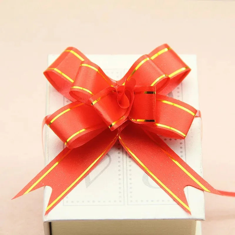100pcs Party Wedding Christmas Tree Hanging Decorated Ribbon Bow Bag Gift Wrapping & Decorat Bow Knot Ribbon Butterfly Pull B