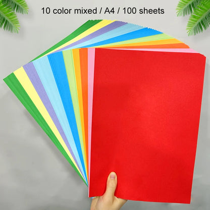 100 Pcs/Set Origami Paper Mixed Set DIY Supplies Colorful Handmade Paper Children's Creative Paper Cutting Handmad Material -