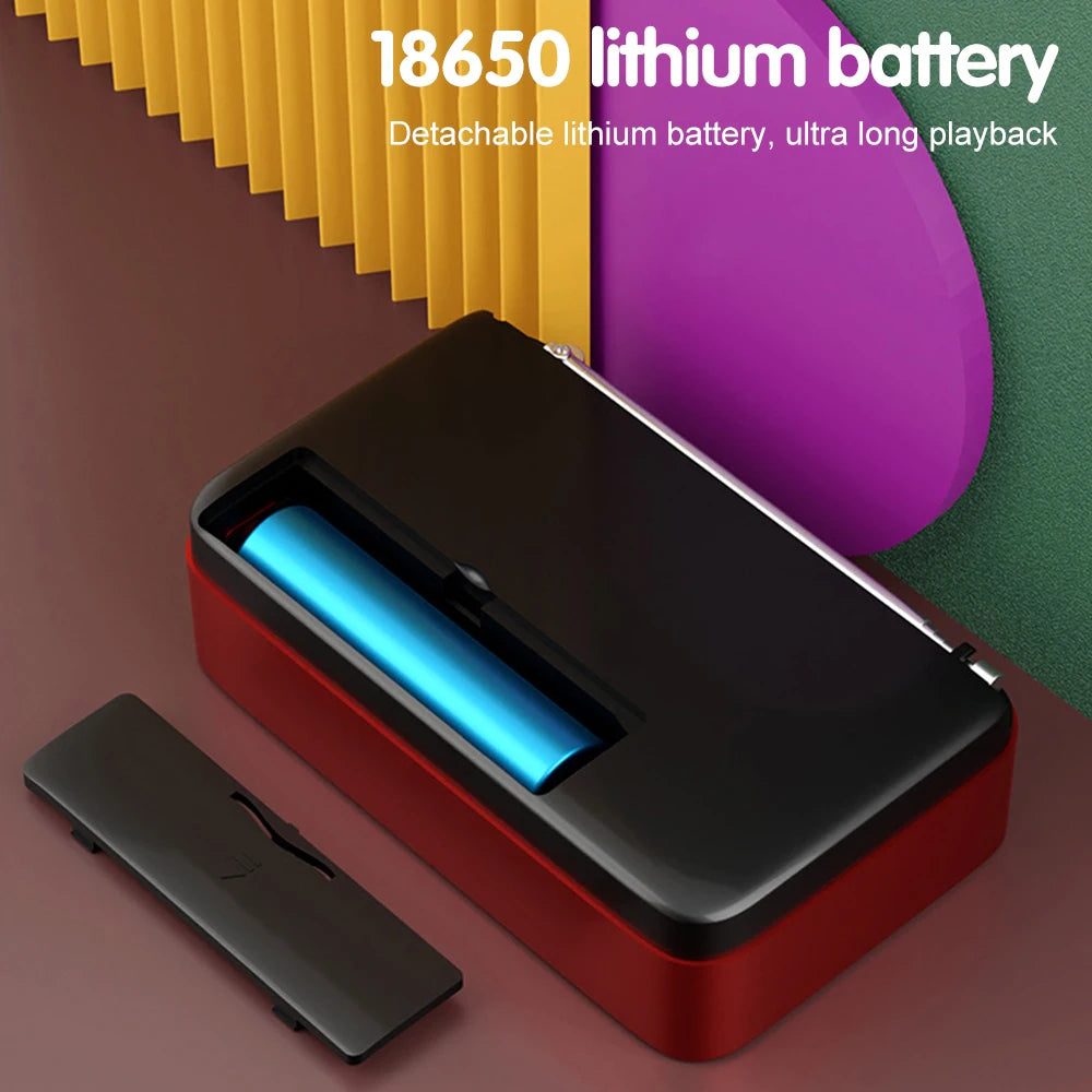 Bluetooth 5.0 Portable FM Radio Small Emergency Recargable Sound Box Mini Vintage Speaker Mp3 Player Support TF Card USB Driv