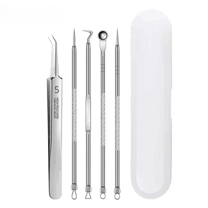 4-11Pcs Ingrown Hair Tweezers Acne Blackhead Removal Needles Black Dots Cleaner Deep Cleansing Pore Cleaner Face Skin Care To