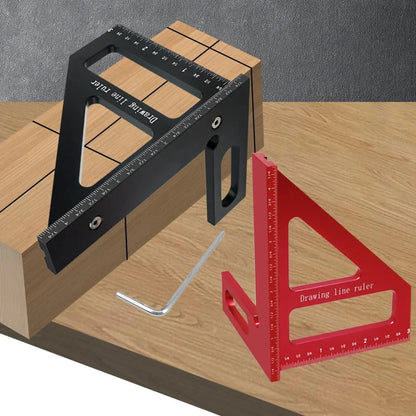 Carpenter Square -Woodworking Square Protractor Aluminum/Plastic Ruler 3D Multi Angle 45/90 Degree Layout Measuring Ruler