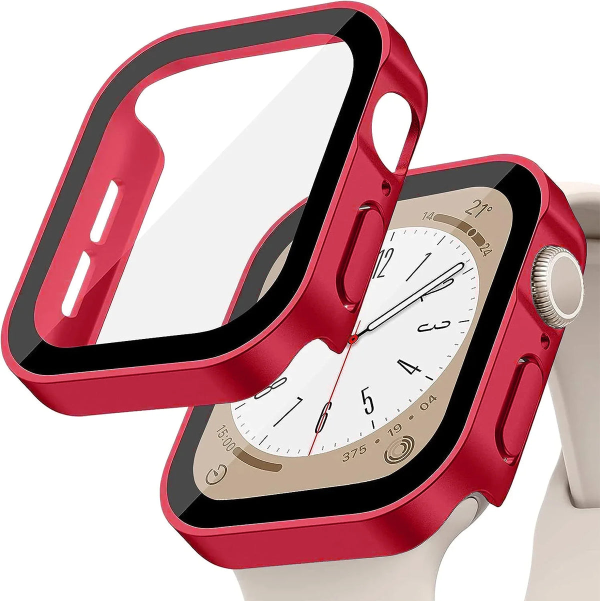 Tempered Glass+Cover For Apple Watch 11 10 9 8 7 46mm 42mm PC Bumper Screen Protector Case iWatch Series 7 6 5 4 SE3 44 40 45