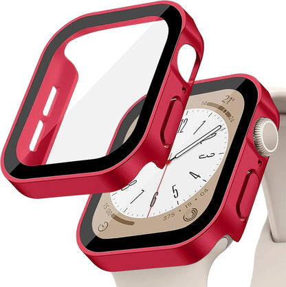 Tempered Glass+Cover For Apple Watch 11 10 9 8 7 46mm 42mm PC Bumper Screen Protector Case iWatch Series 7 6 5 4 SE3 44 40 45