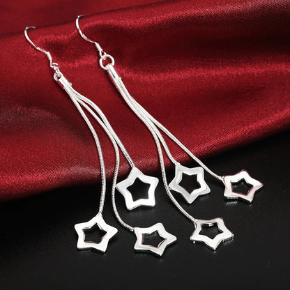 925 Sterling Silver Earrings Simple Round Circle Hoop Earrings For Woman Fashion Wedding Engagement Charm Jewelry - Pink A